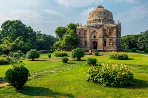 Sheesh Gumbad - islamic tomb from the last lineage of the Lodhi Dynasty. It is situated in Lodi Gardens city park in Delhi, India