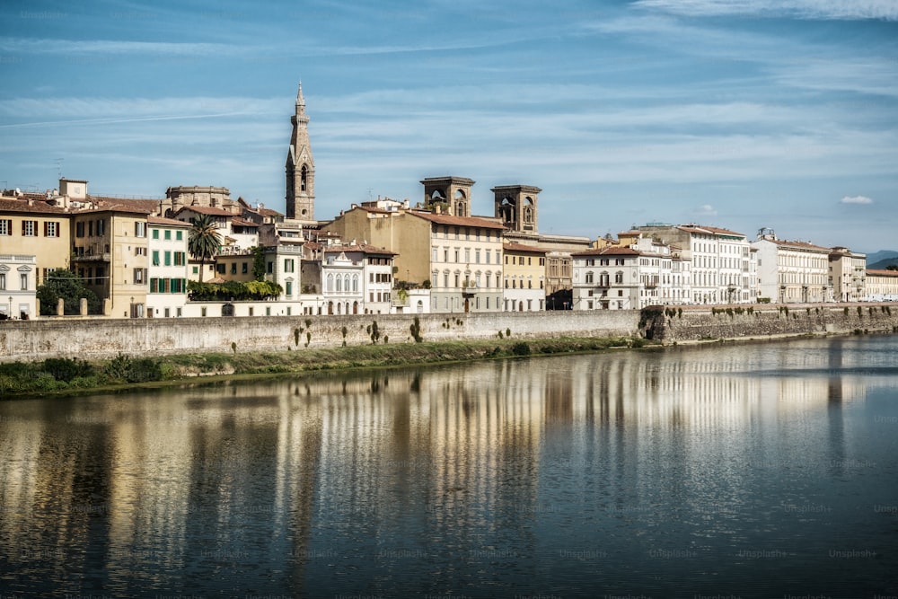 Old town of Florence city skyline in Italy. Florence is capital city of the Tuscany region of central Italy. Florence was center of Italy medieval trade and wealthiest cities of past era.