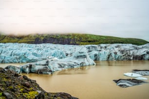 Beautiful scenery landscape of Svinafellsjokull Glacier in Vatnajokull National Park in Iceland.