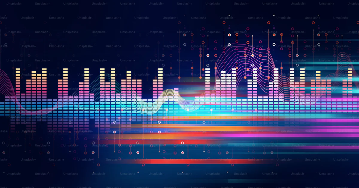 Computer Science Music Colorful Audio waveform abstract technology background ,represent ...