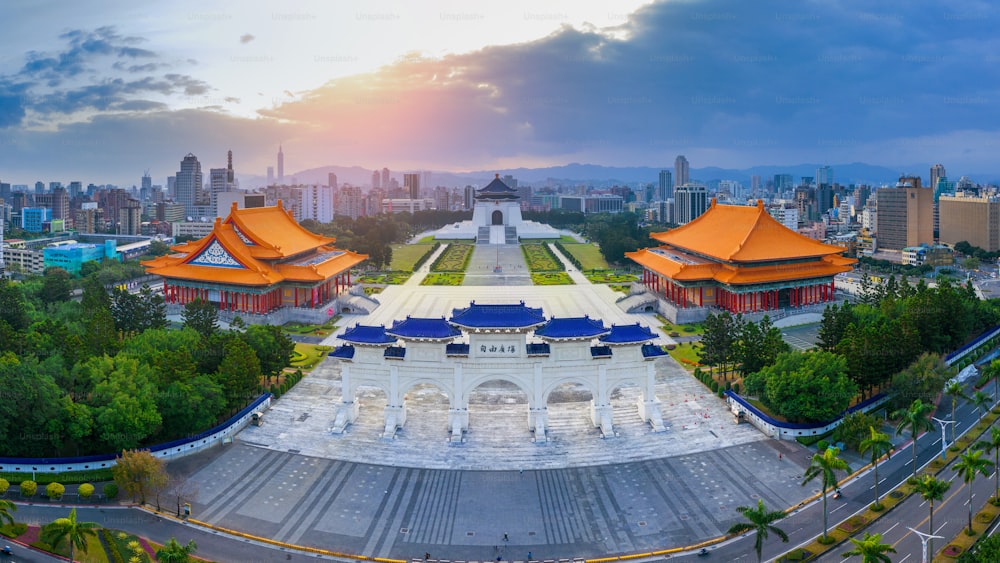 Vue aérienne du mémorial de Chiang Kai Shek à Taipei, Taïwan.