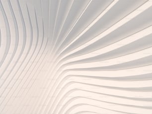 Welle biegen weiße abstrakte Hintergrundfläche. Moderne Wellen und Linien computergenerierte geometrische Muster. Futuristische Vorlage. Gestaltung des Broschüren-Covers. Digitale Illustration. Grafikdesign. 3D-Rendering