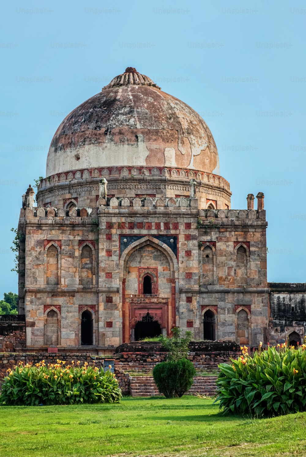 Sheesh Gumbad - islamic tomb from the last lineage of the Lodhi Dynasty. It is situated in Lodi Gardens city park in Delhi, India