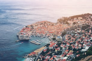 Dubrovnik Old Town on coast of Adriatic Sea, Dalmatia, Croatia - Prominent travel destination of Croatia. Dubrovnik old town was listed as UNESCO World Heritage Sites in 1979.