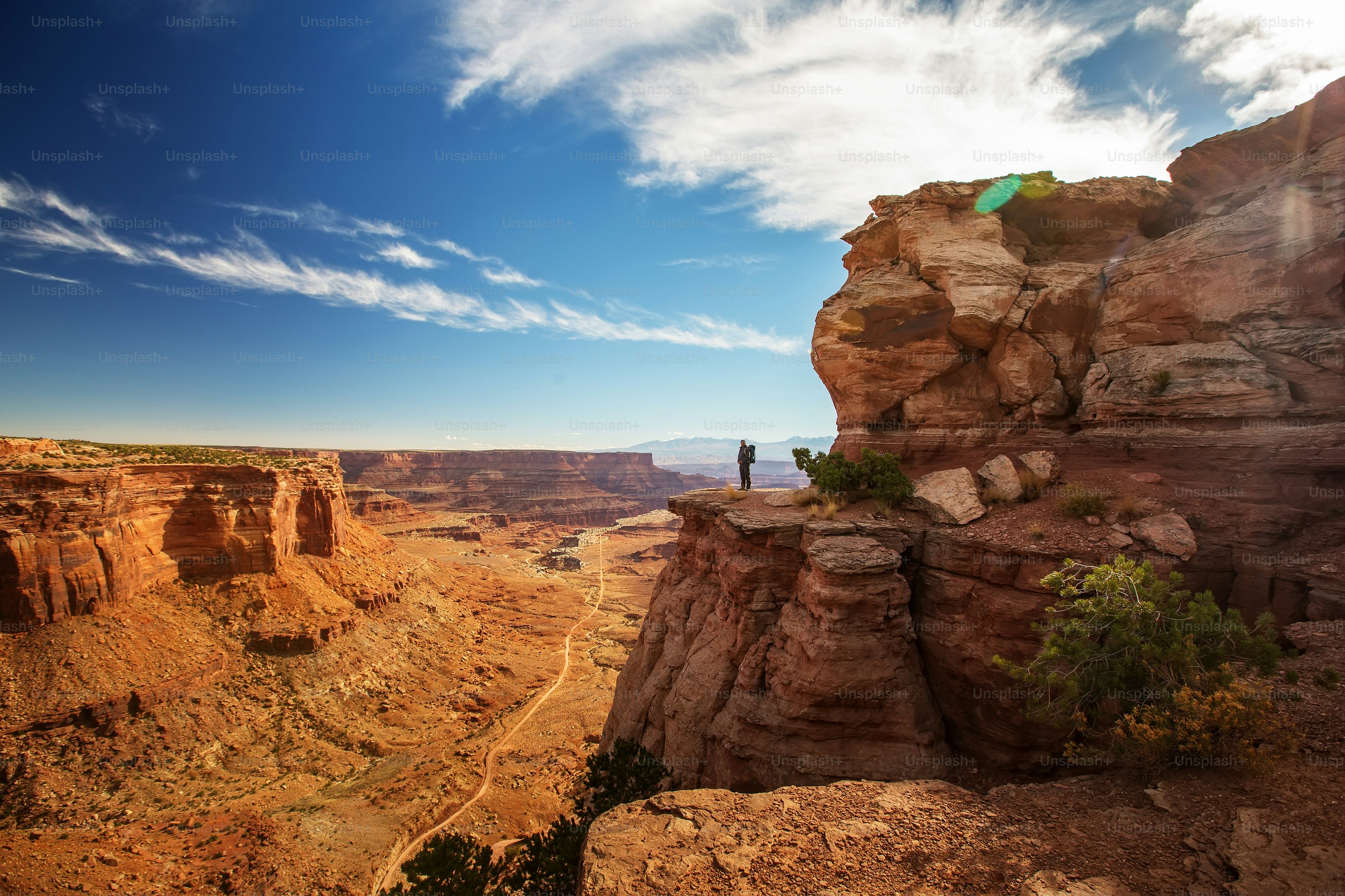 Hiker in Canyonlands National park in Utah, USA