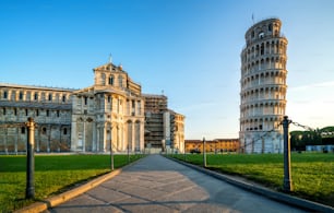 Leaning Tower of Pisa in Pisa, Italy - Leaning Tower of Pisa known worldwide for its unintended tilt and famous travel destination of Italy. It is situated near The Pisa Cathedral.