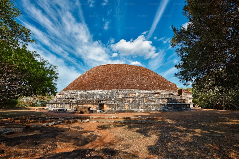 Kantaka Chetiya ancient ruined Buddhist daboga stupa in Mihintale, Sri Lanka, built 2nd century BC, Buddhism, temple, ruins