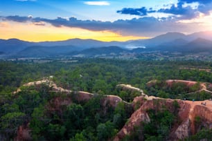 Aerial view of Pai Canyon (Kong Lan) in Mae hong son, Thailand.