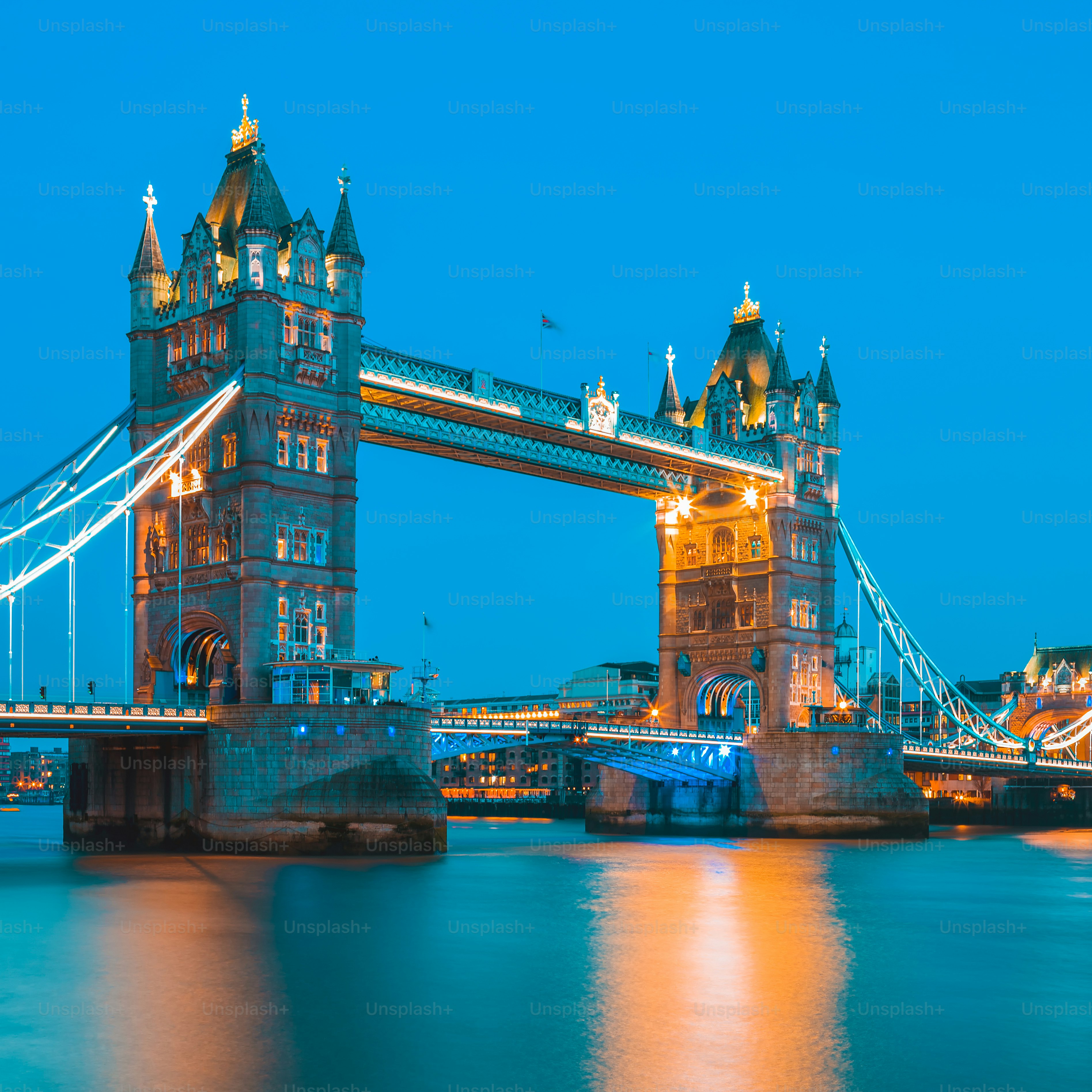 Famous Tower Bridge in the evening, London, England