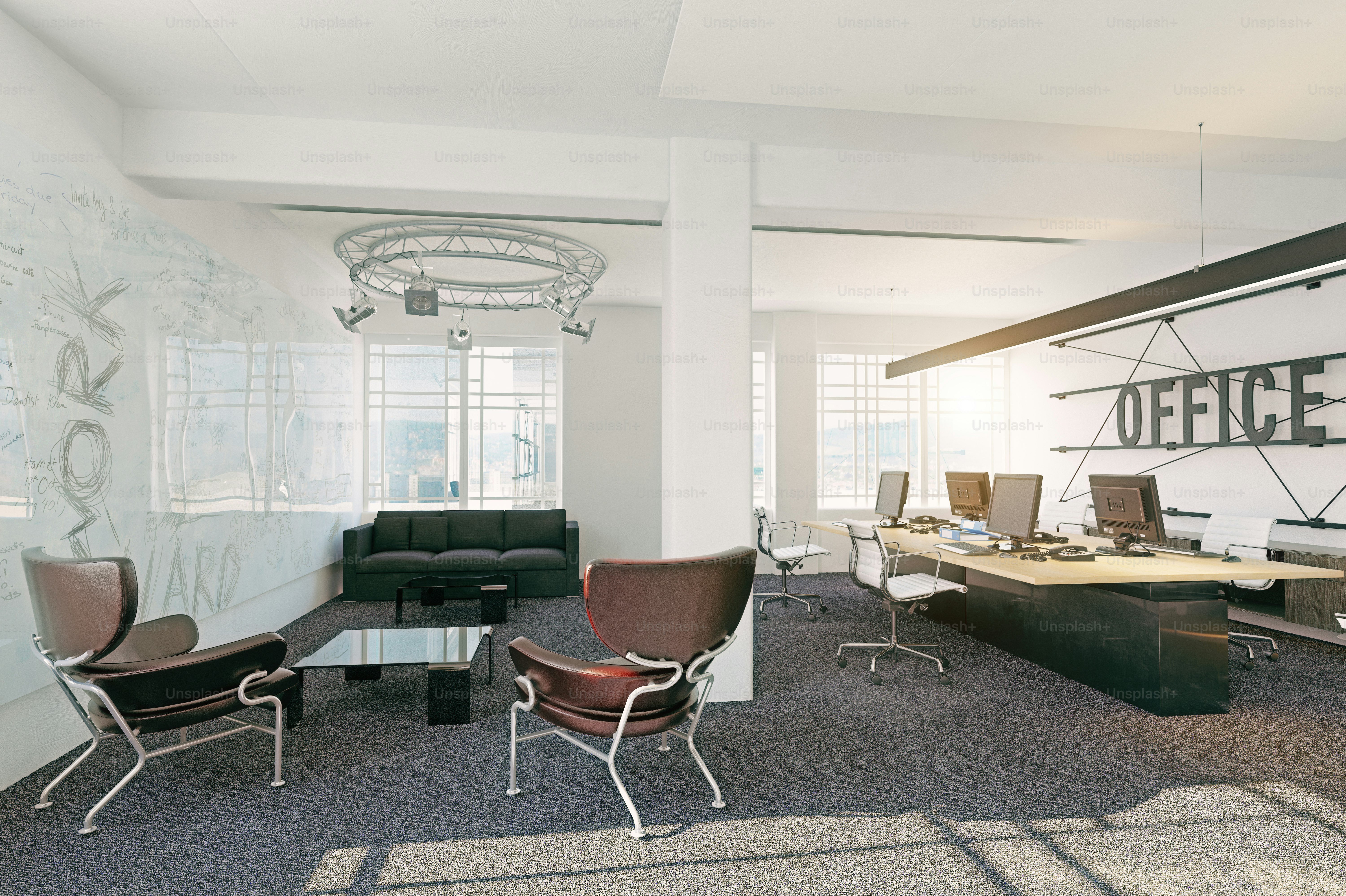 modern office interior. 3d rendering concept