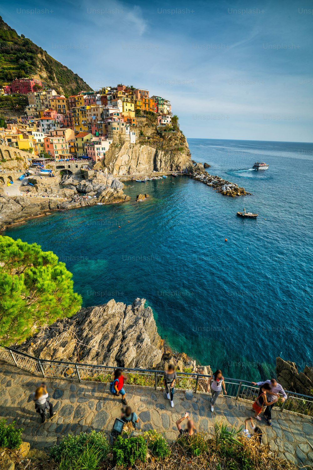 Manarola Village, Cinque Terre Coast of Italy. Manarola is a beautiful small town in the province of La Spezia, Liguria, north of Italy and one of the five Cinque terre travel attractions to tourists.