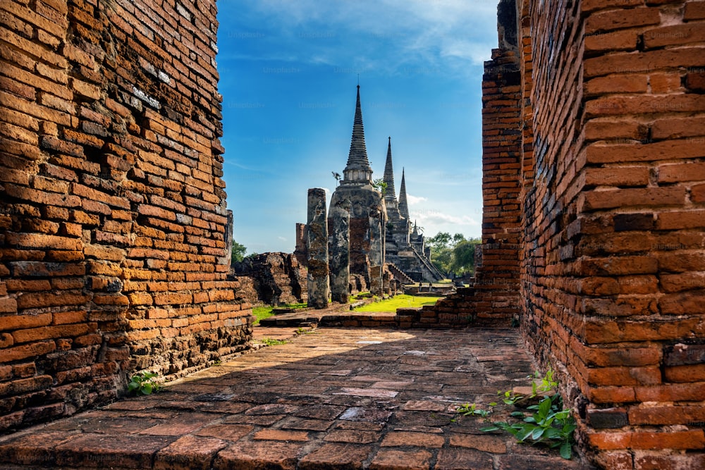 Wat Phra Si Sanphet temple in Ayutthaya Historical Park, Ayutthaya Province, Thailand. UNESCO world heritage.