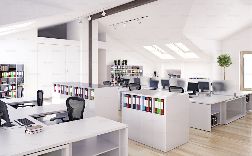 contemporary  office interior. 3d rendering design concept