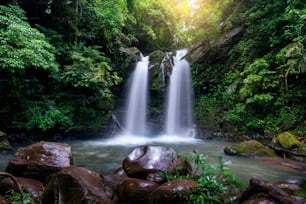 Sapan Waterfall at Sapan village, Boklua in Nan Province, Thailand.