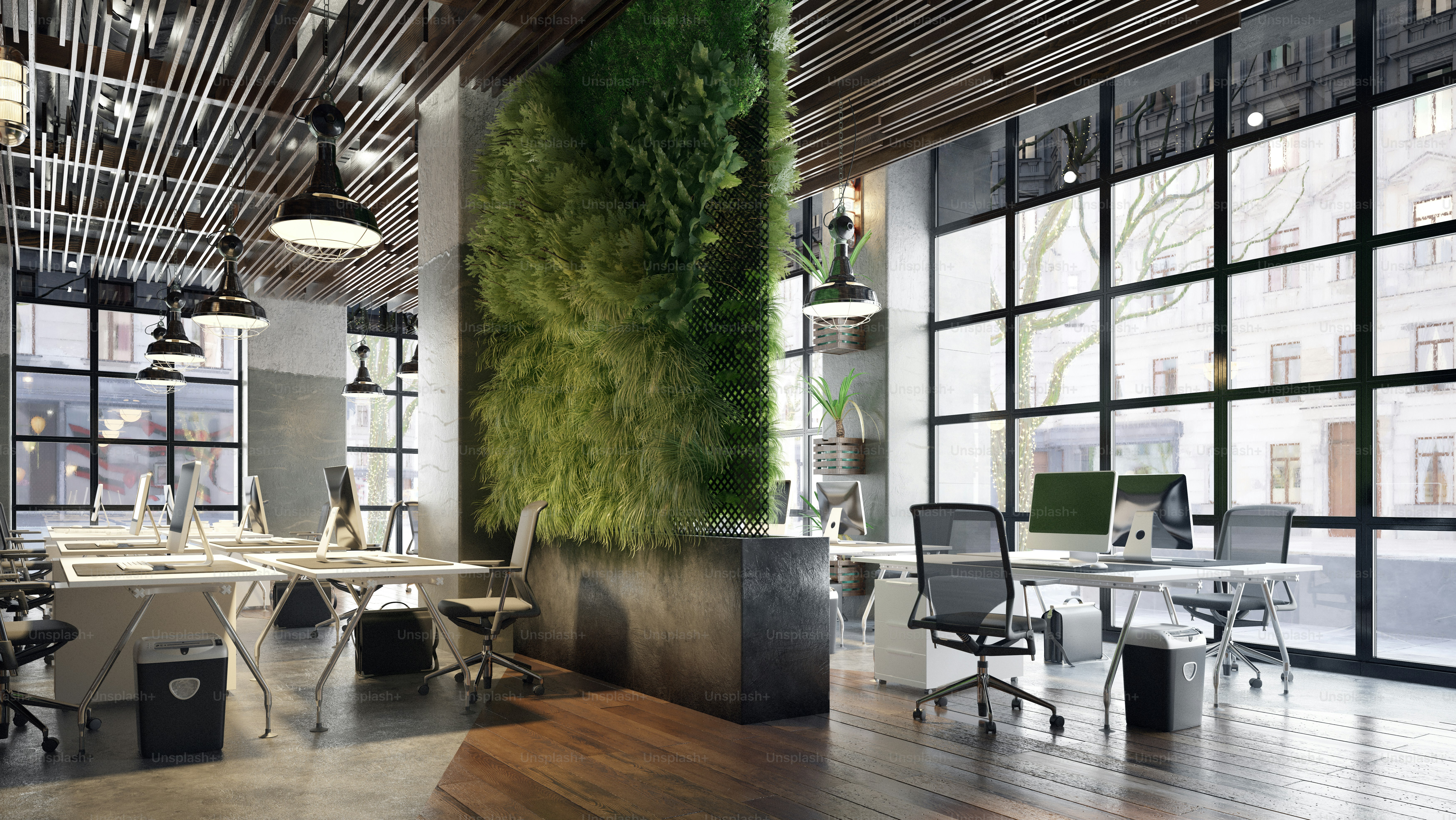 contemporary office interior. 3d rendering design concept