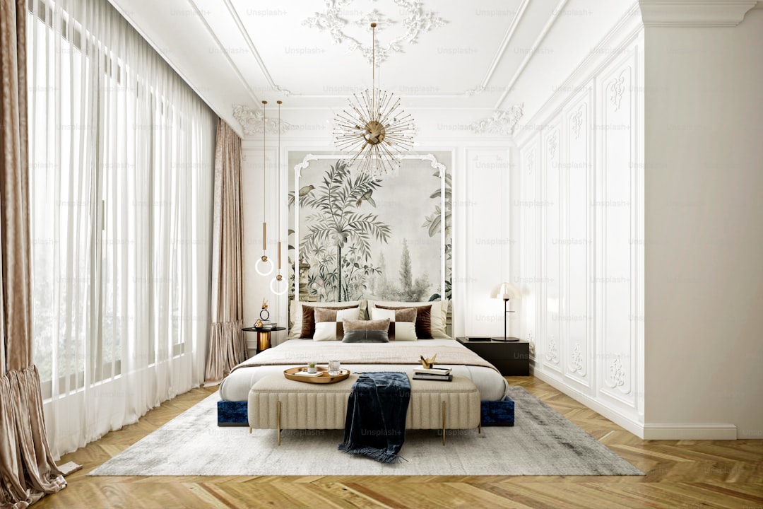 3d render of luxury hotel room