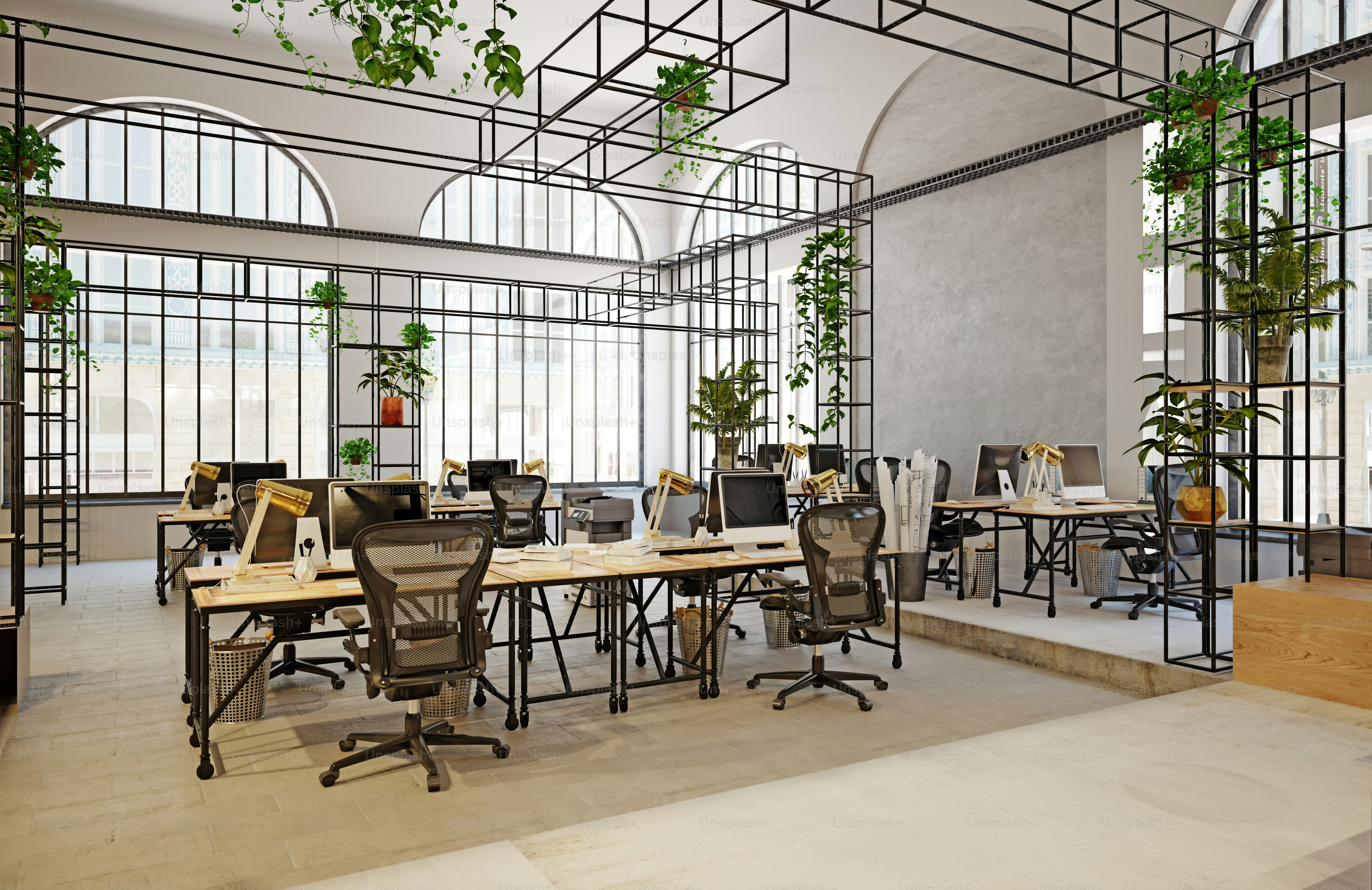 contemporary office interior. 3d rendering design concept