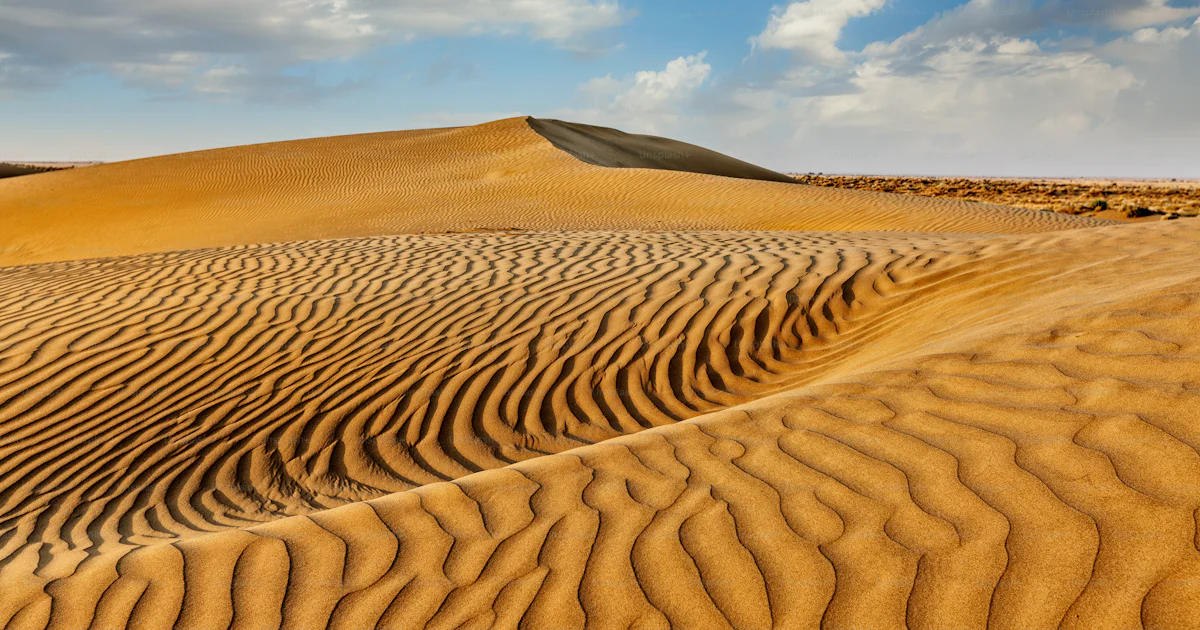 Dunes de sable Sam dans le désert du Thar. Rajasthan, Inde photo – Le ...