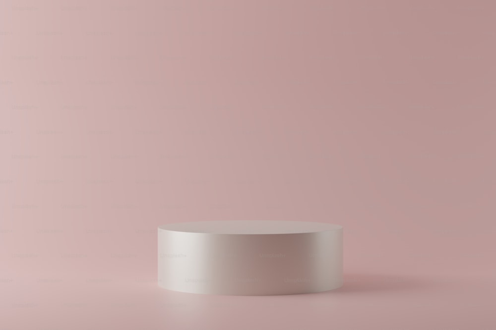 3d render of light circle podium on pastel background. Abstract background with round pedestal. Empty stage for showing product
