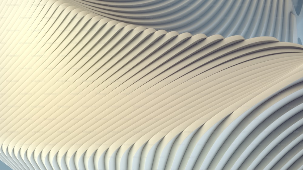 Weißer Streifen architektonischer futuristischer Musterhintergrund. 3D-Render-Illustration