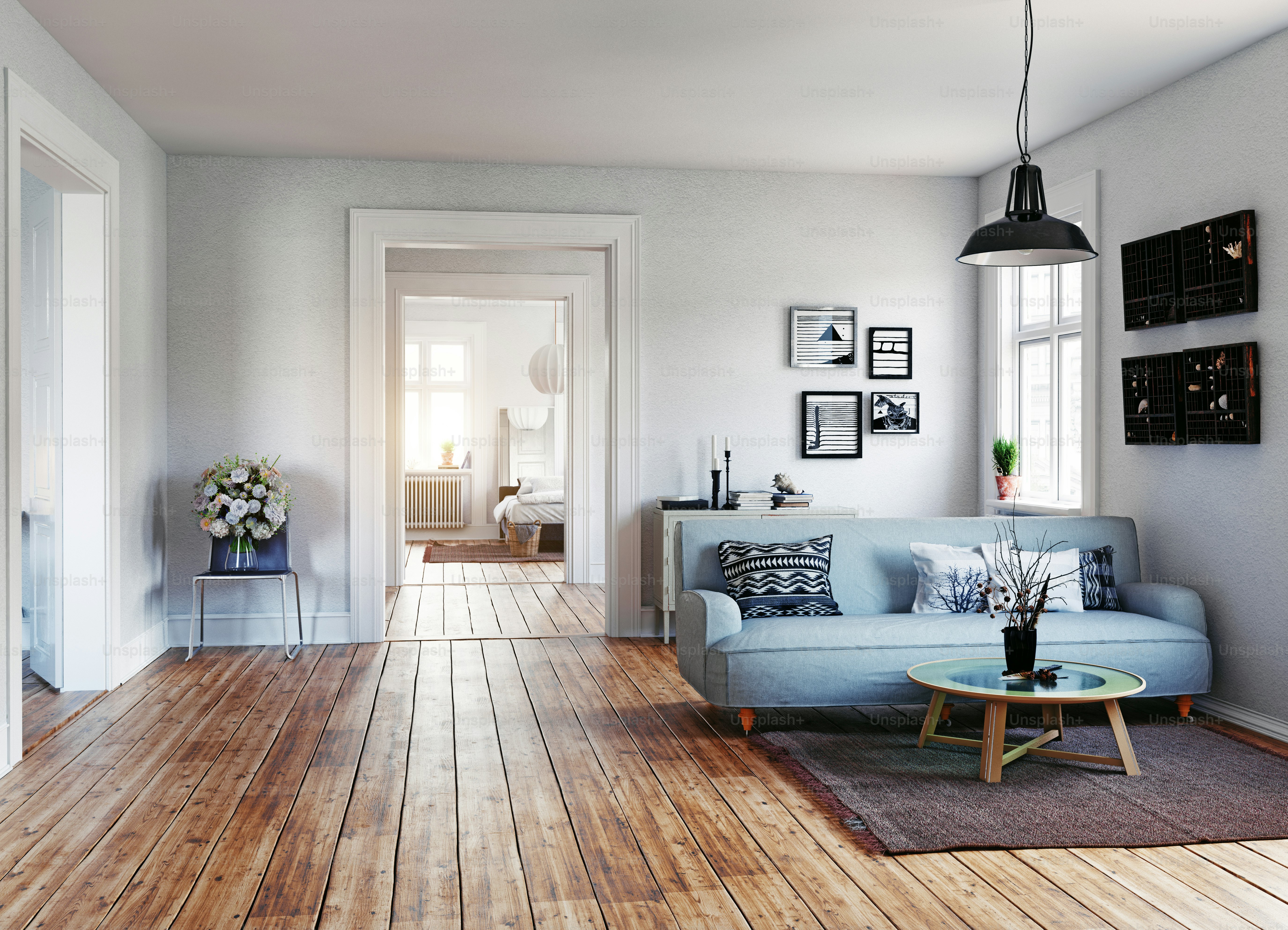 C. Skandinavischer Designstil. 3D-Rendering-Illustrationskonzept