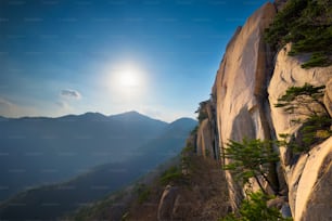 Ulsanbawi rock and pine trees in Seoraksan National Park, South Korea