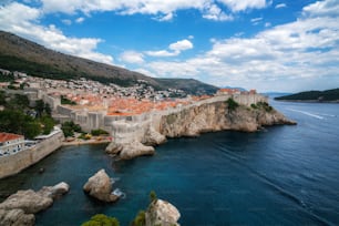 Historic wall of Dubrovnik Old Town, in Dalmatia, Croatia, the prominent travel destination of Croatia. Dubrovnik old town was listed as UNESCO World Heritage Sites in 1979.