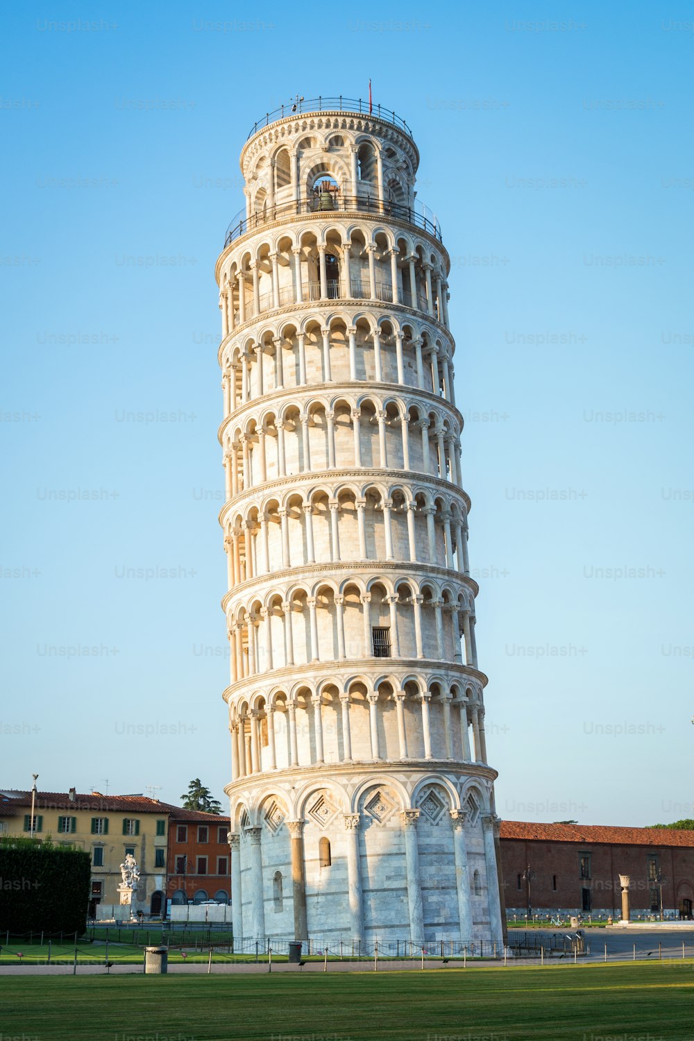 Leaning Tower of Pisa in Pisa, Italy - Leaning Tower of Pisa known worldwide for its unintended tilt and famous travel destination of Italy. It is situated near The Pisa Cathedral.