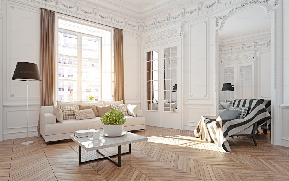 modern luxury living room. 3d rendering design concept