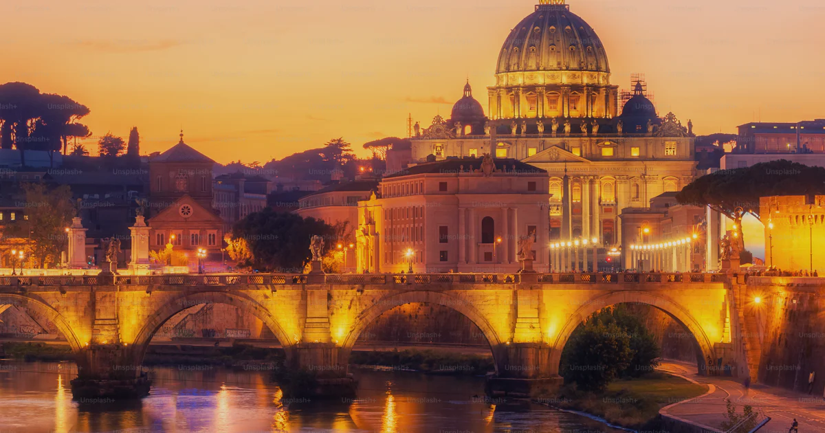 Rio De Roma Foto Horizonte de Roma con la Basílica de San Pedro del Vaticano y el ...