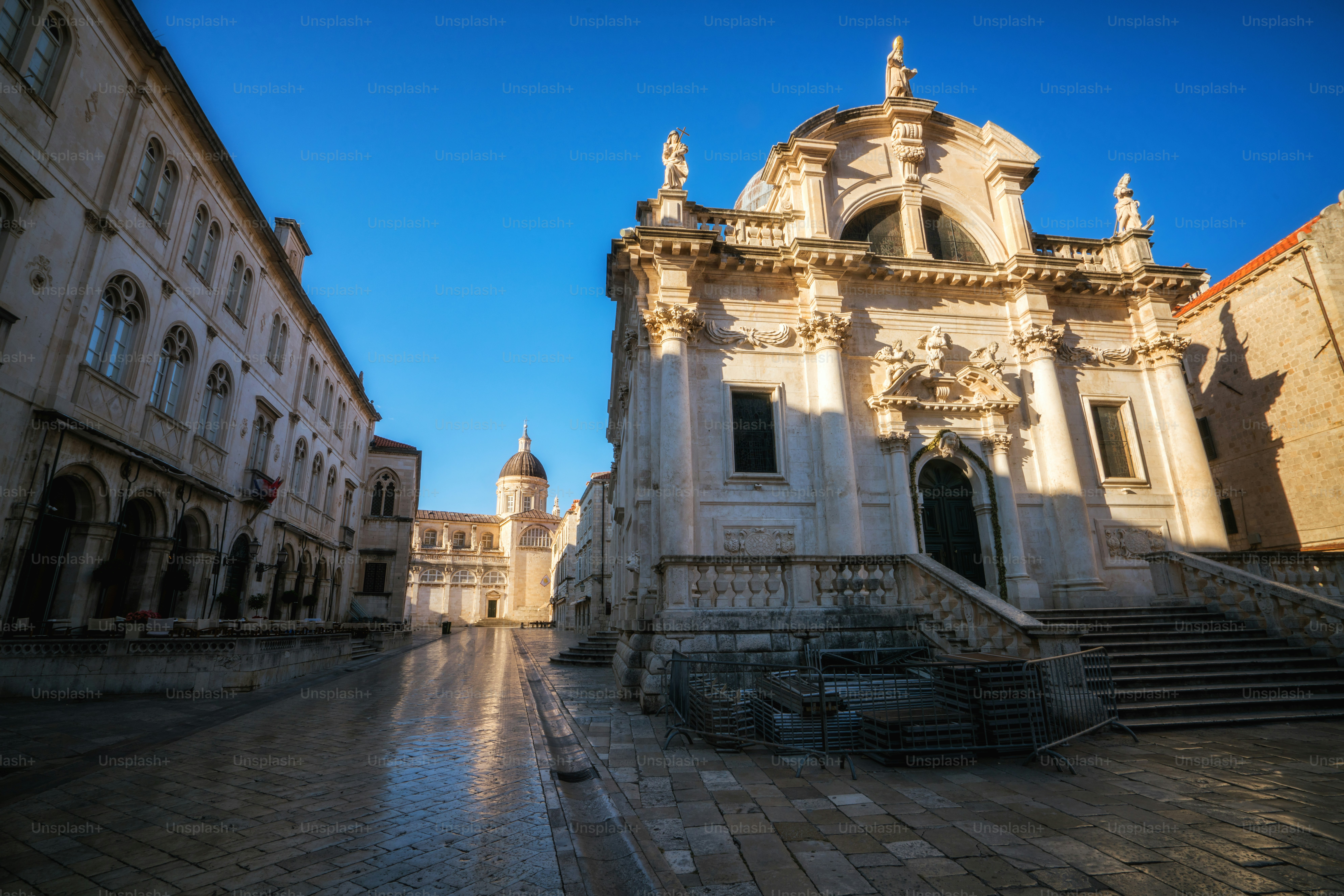 Saint Blaise Church in Dubrovnik old town , Croatia - Prominent travel destination of Croatia. Dubrovnik old town was listed as UNESCO World Heritage Sites in 1979.