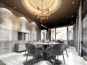3d render modern living room"