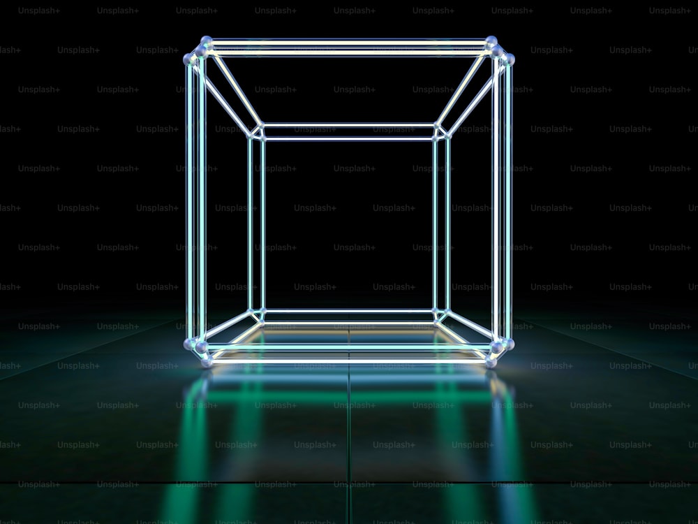 Neon-abstrakter Hintergrund von Linien. 3D-Rendering