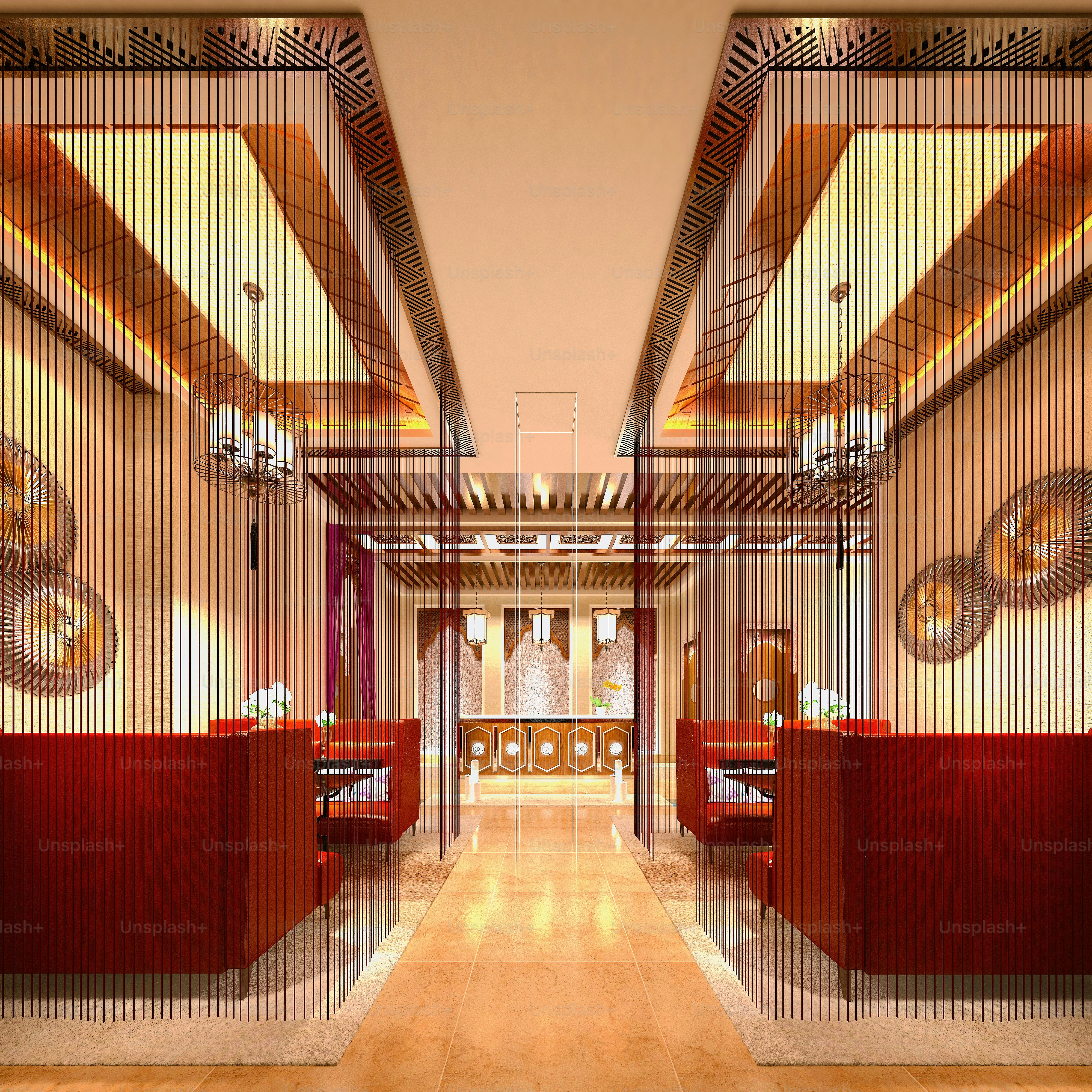 3d render of luxury hotel lobby and reception photo – Travel Image on ...