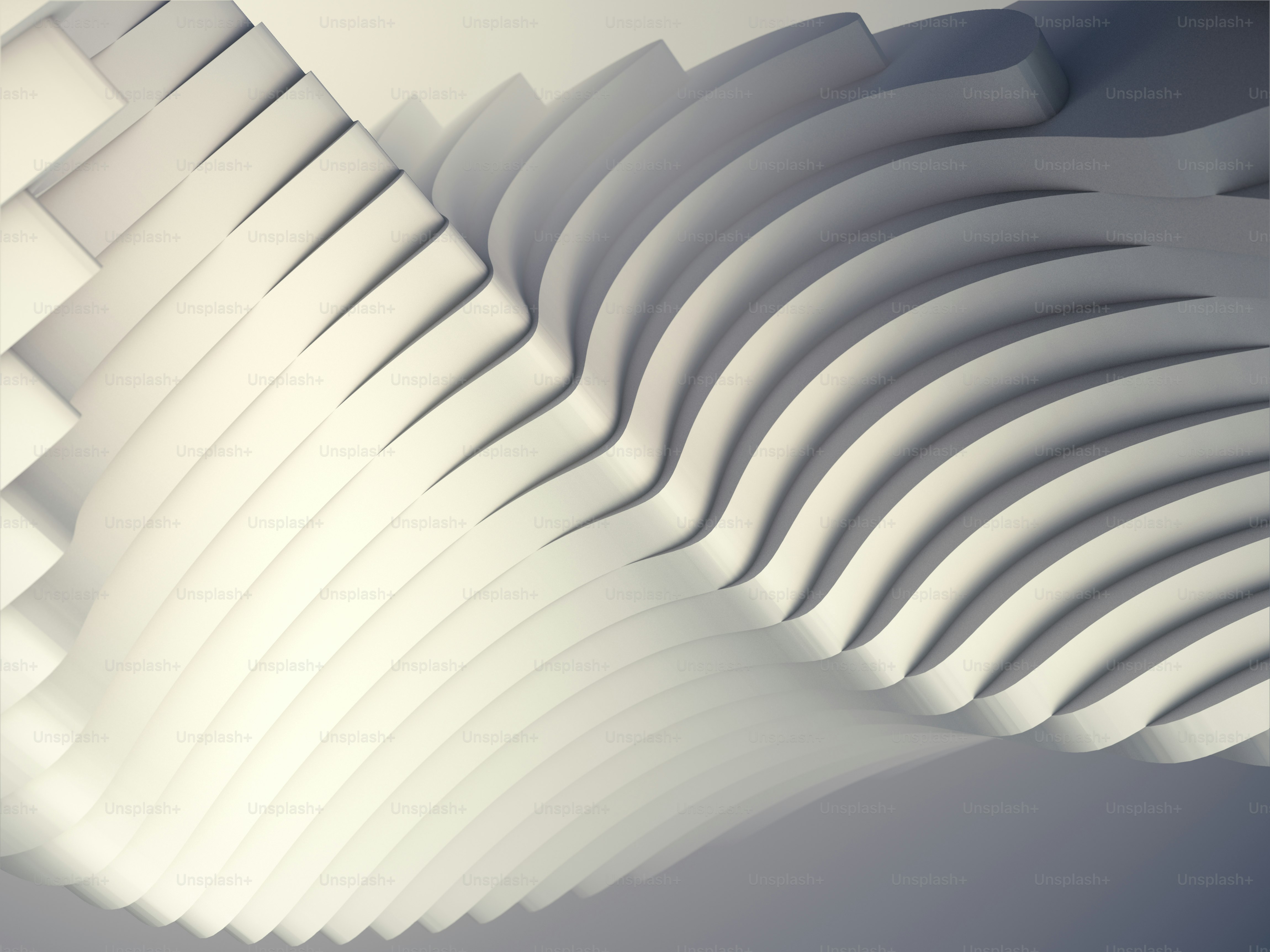 흰색 줄무늬 건축 미래 패턴 배경입니다. 3d 렌더링 그림