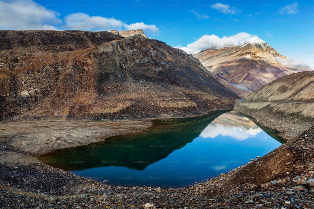 Suraj Tal lake (also called Surya taal) lies in Himalayas just below the Bara-lacha-la pass (4,890m) on Leh-Manali Highway. Himachal Pradesh, India