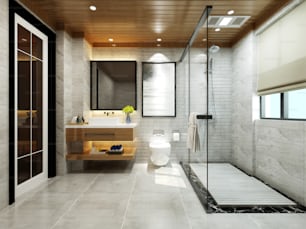 贅沢な浴室の3Dレンダリング