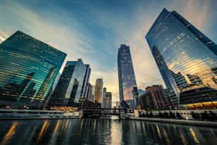 Chicago with morning light, USA.