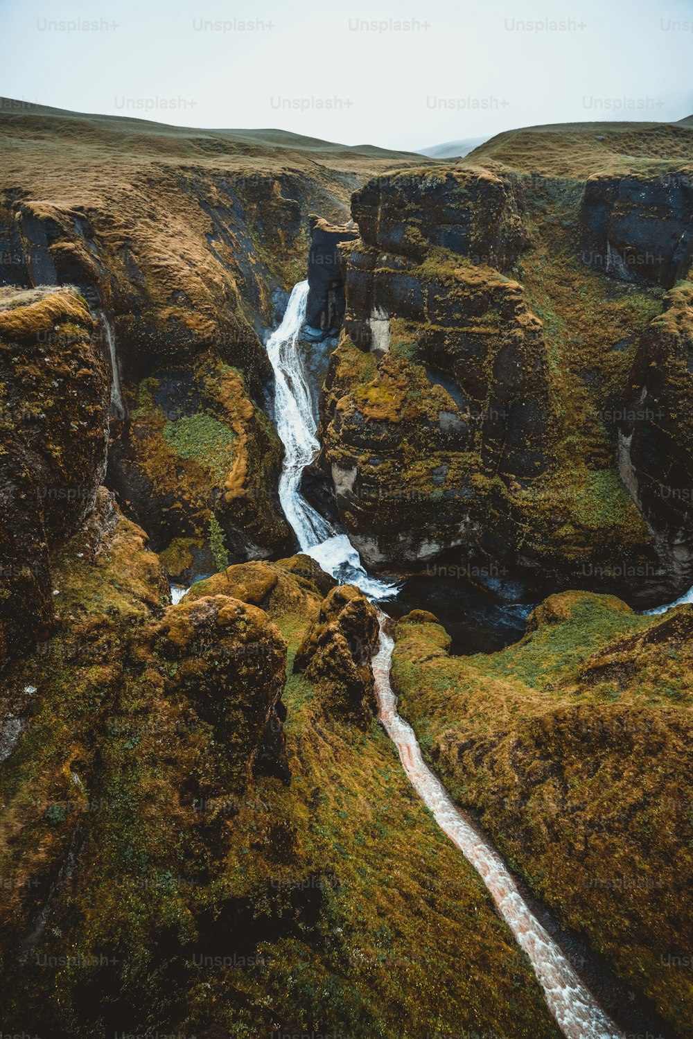 Unique landscape of Fjadrargljufur in Iceland. Top tourism destination. Fjadrargljufur Canyon is a massive canyon about 100 meters deep and about 2 kilometers long, located in South East of Iceland.