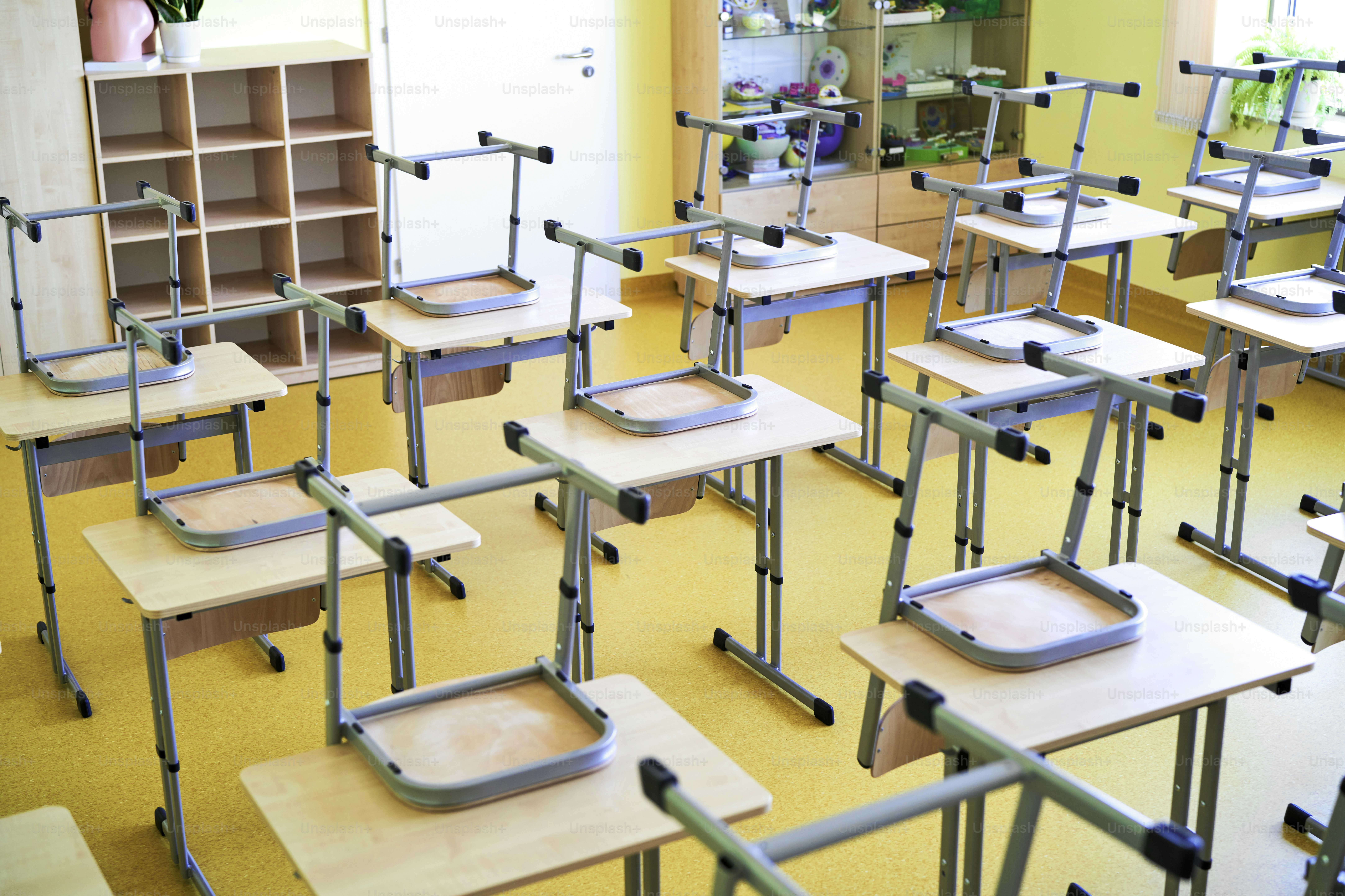 Empty classroom during a pandemic