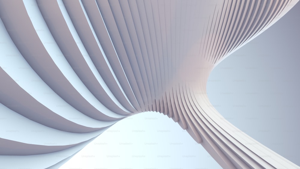 Fundo de padrão futurista arquitetônico de listras brancas. Ilustração de renderização 3D