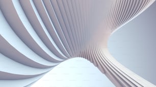 Fond de motif futuriste architectural à bande blanche. Illustration de rendu 3D