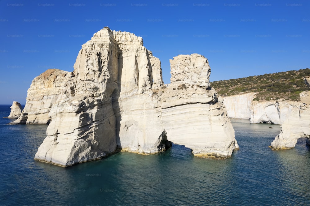 Aerian view of famous rock at Kleftico Beach, Milos, Greece