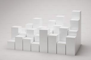 3d render of cubes background. Geometric square blocks on white background. Futuristic abstract background