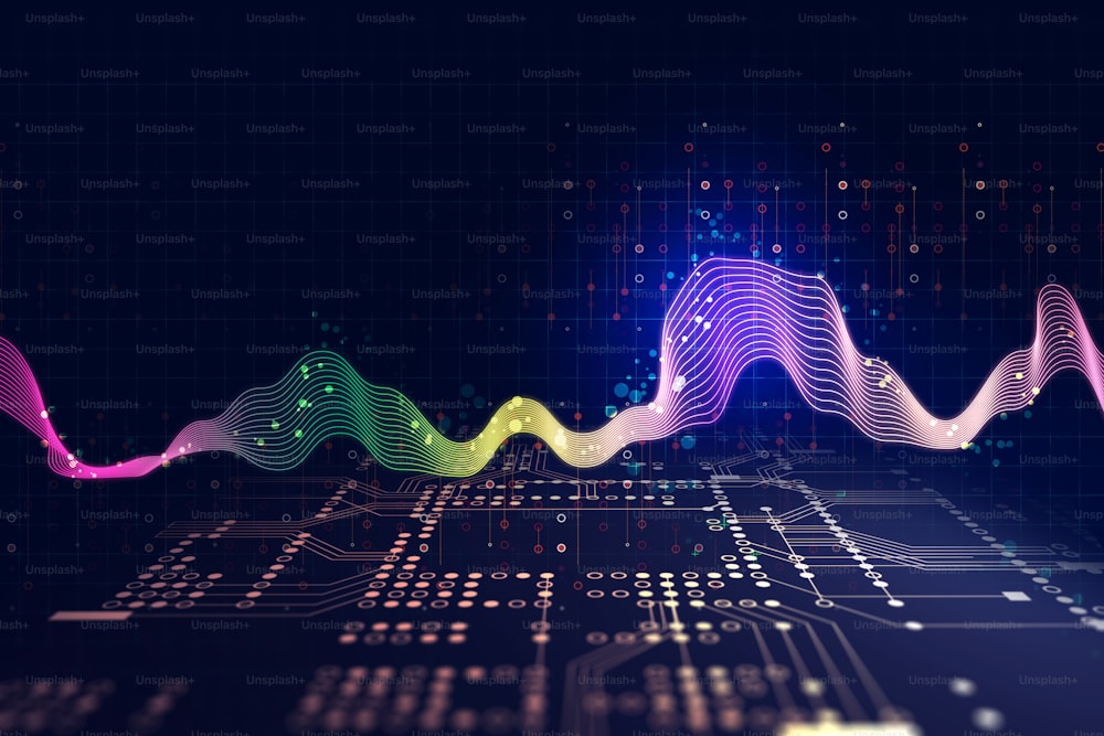 colorido fondo de tecnología abstracta de forma de onda de audio, representa la tecnología del ecualizador digital