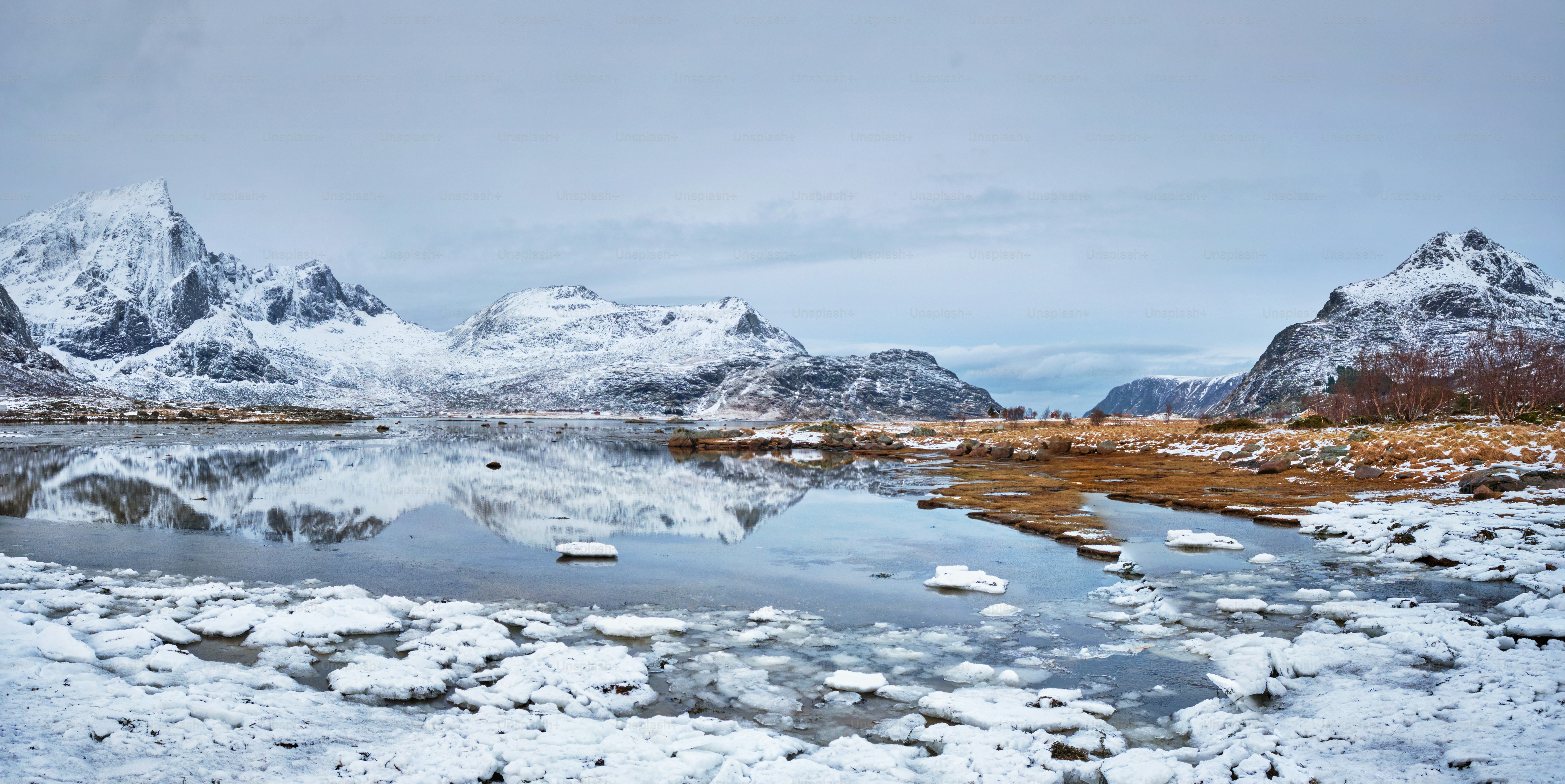 Panorama of Norwegian fjord in winter. Lofoten islands, Norway photo – Sea  Image on Unsplash, image size:3000x1503