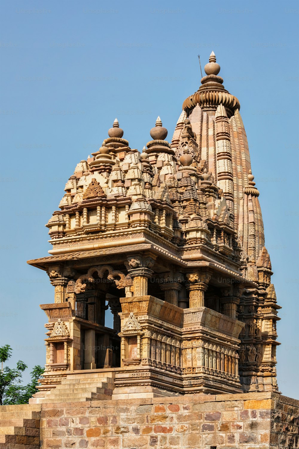 Javari Temple - one of famous tourist attractions of Khajuraho with sculptures. India, Khajuraho, Madhya Pradesh, India, Khajuraho, Madhya Pradesh, India