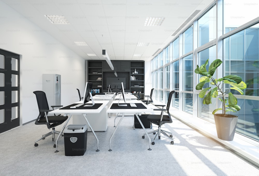 modern office interior. 3D rendering concept