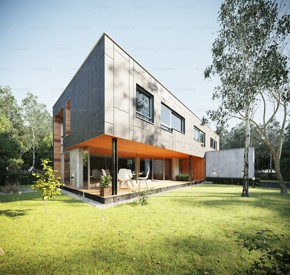 3D RENDER MODERN BUILDING EXTERIOR