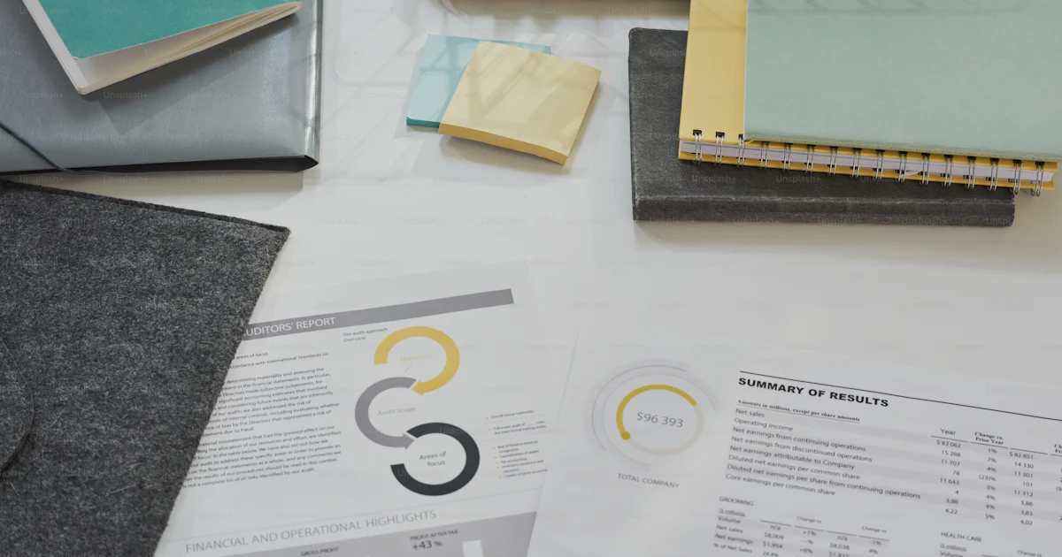 Close-up of business documents on workplace at office photo – Paper ...
